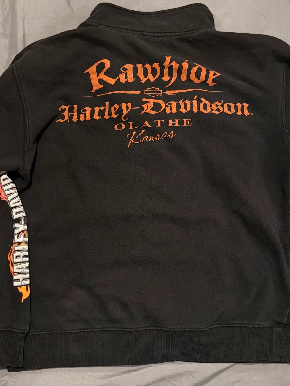 Harley-Davidson Black Jacket with Orange Logo Accents